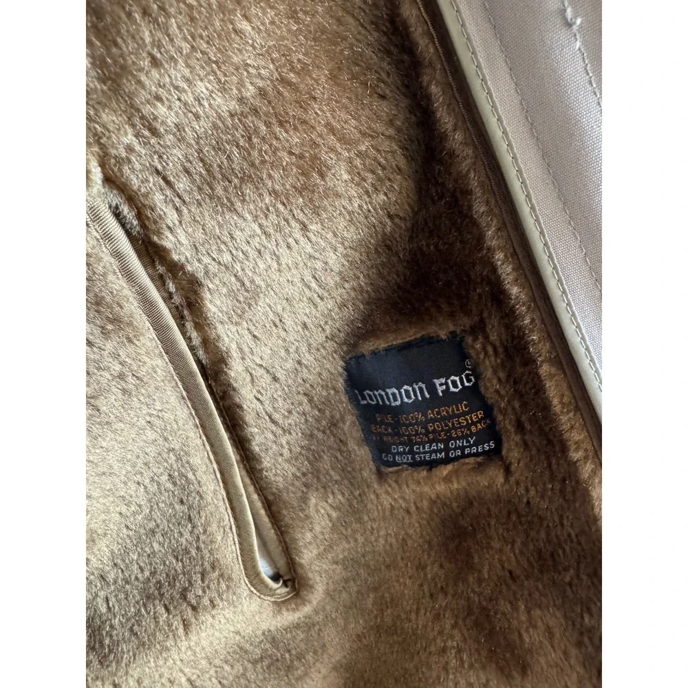 Vintage London Fog Maincoats Tan Trench Coat‎ Faux Fur Liner Mens 42 Reg Beige - Picture 4 of 10